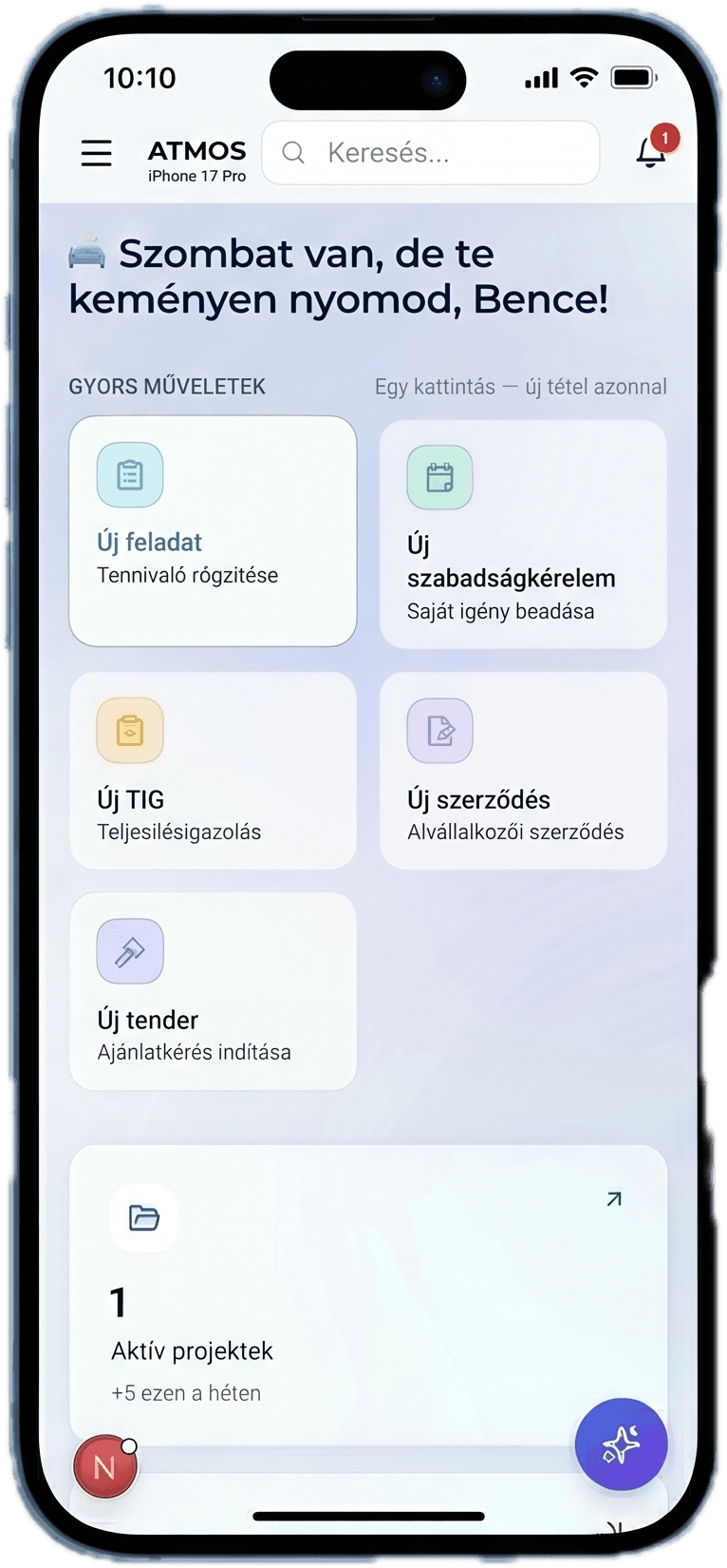 ATMOS mobil nézet